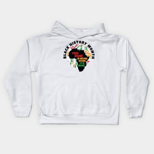 Black History Month | Freedom is never given, it is won Kids Hoodie